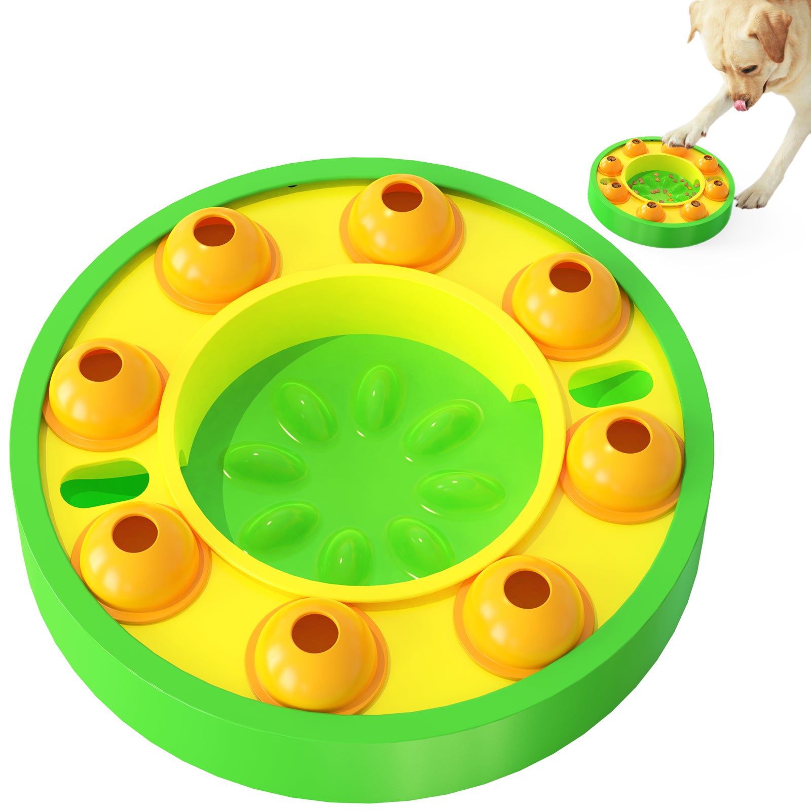 MLP-01 Cat Dog PP Slow Feeder Bowl Turntable Toy Preventing Choke Pet Feeder Bowl (BPA Free, with FDA Certificate) - Lake Blue