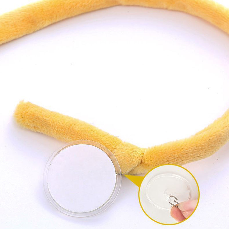 TG-CTOY0086 Cat Spring Toy Hanging Stretchable Spring with Pompom Bell Soft Plush Pet Interactive Toy ST - Yellow