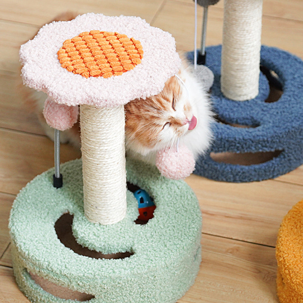 Cat Tree Cat Tower Pet Play Climbing Stand with Dangling Ball for Kittens Adult Cats - Green+Pink