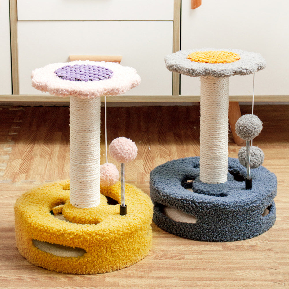 Cat Tree Cat Tower Pet Play Climbing Stand with Dangling Ball for Kittens Adult Cats - Green+Pink