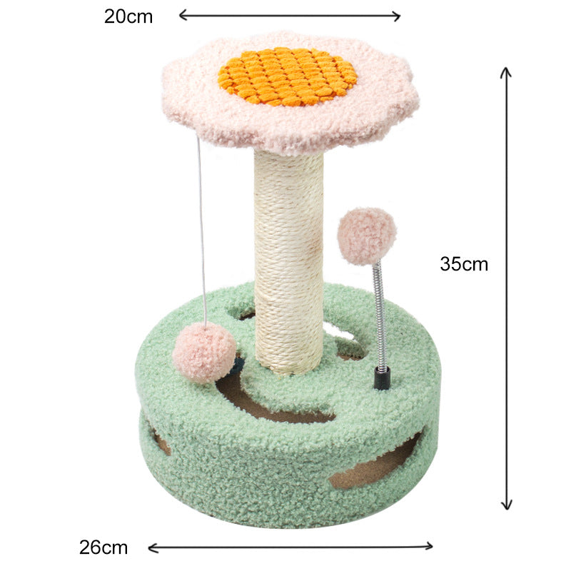 Cat Tree Cat Tower Pet Play Climbing Stand with Dangling Ball for Kittens Adult Cats - Green+Pink