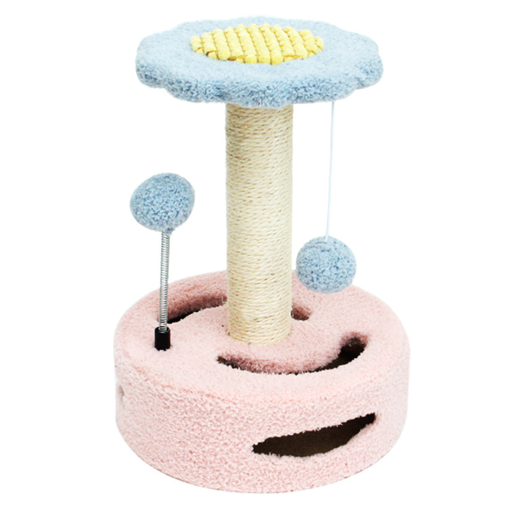 Cat Tree Cat Tower Pet Play Climbing Stand with Dangling Ball for Kittens Adult Cats - Green+Pink