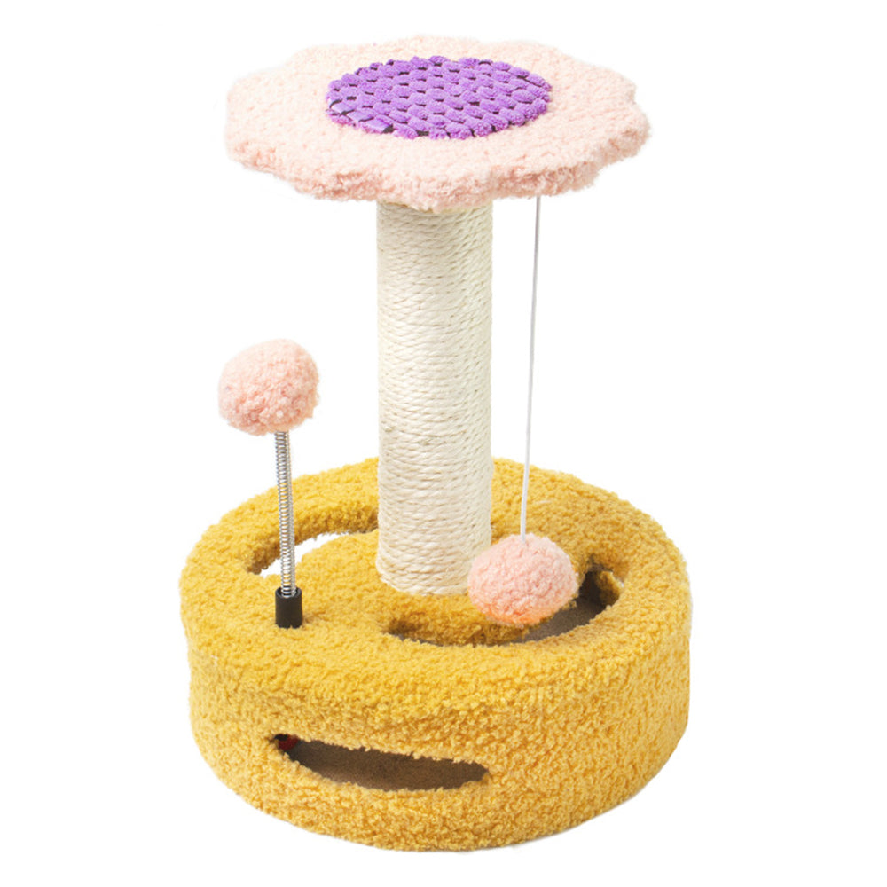 Cat Tree Cat Tower Pet Play Climbing Stand with Dangling Ball for Kittens Adult Cats - Green+Pink