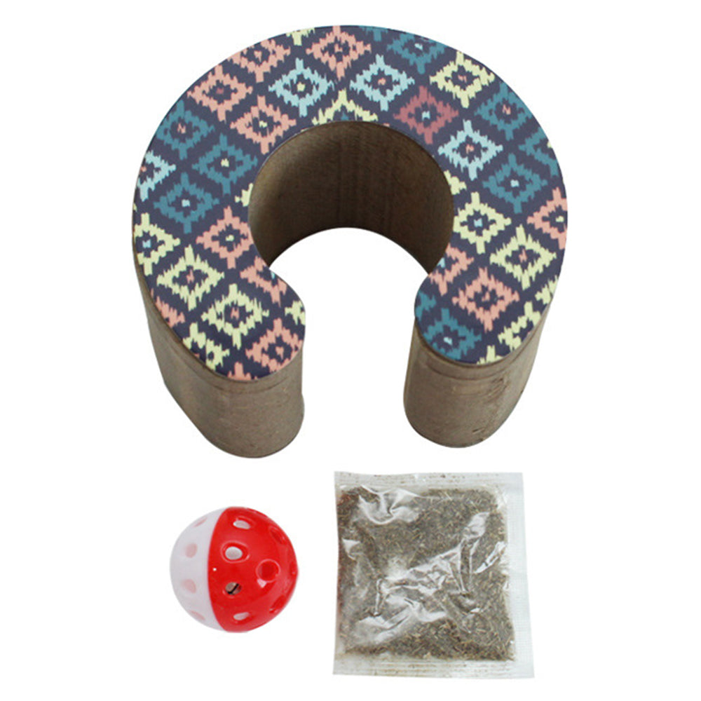Magic Organ Cat Scratching Board with Bell Corrugated Paper Interactive Claw Grinding Toy ST - Retroflex Pattern