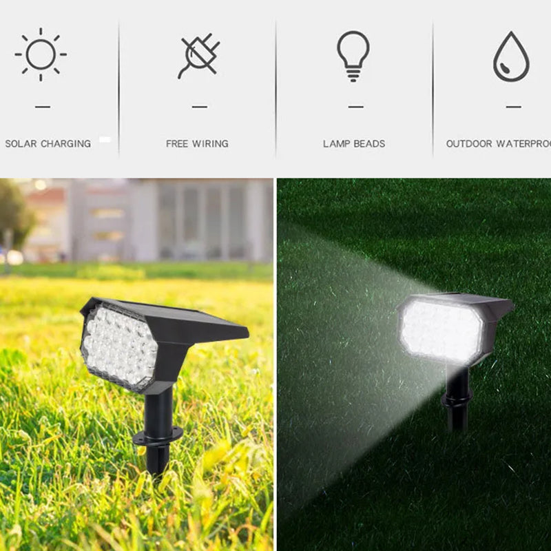 YH0528 4Pcs Solar Powered Landscape Light Lawn Ground Lamp for Outdoor Garden