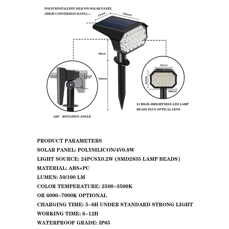 YH0528 4Pcs Solar Powered Landscape Light Lawn Ground Lamp for Outdoor Garden