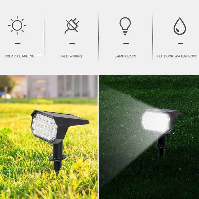 YH0528 1Pc IP65 Solar Powered Outdoor Landscape Light Lawn Ground Lamp
