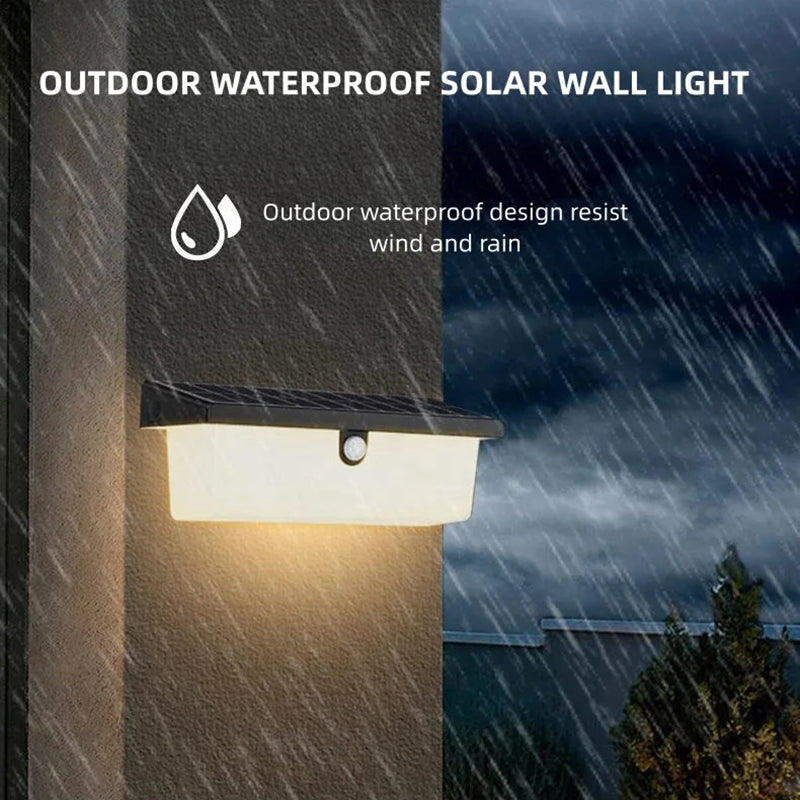 YH0617-PIR Outdoor Solar Power Light Sensing Wall Lamp PIR Induction Waterproof Garden Yard Light