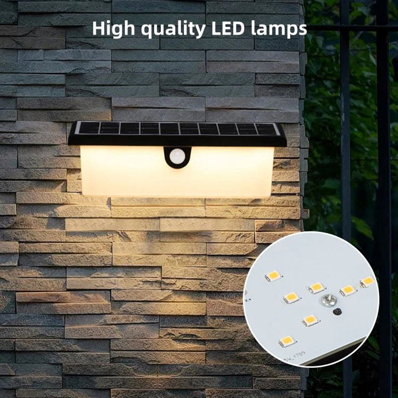 YH0617-PIR Outdoor Solar Power Light Sensing Wall Lamp PIR Induction Waterproof Garden Yard Light