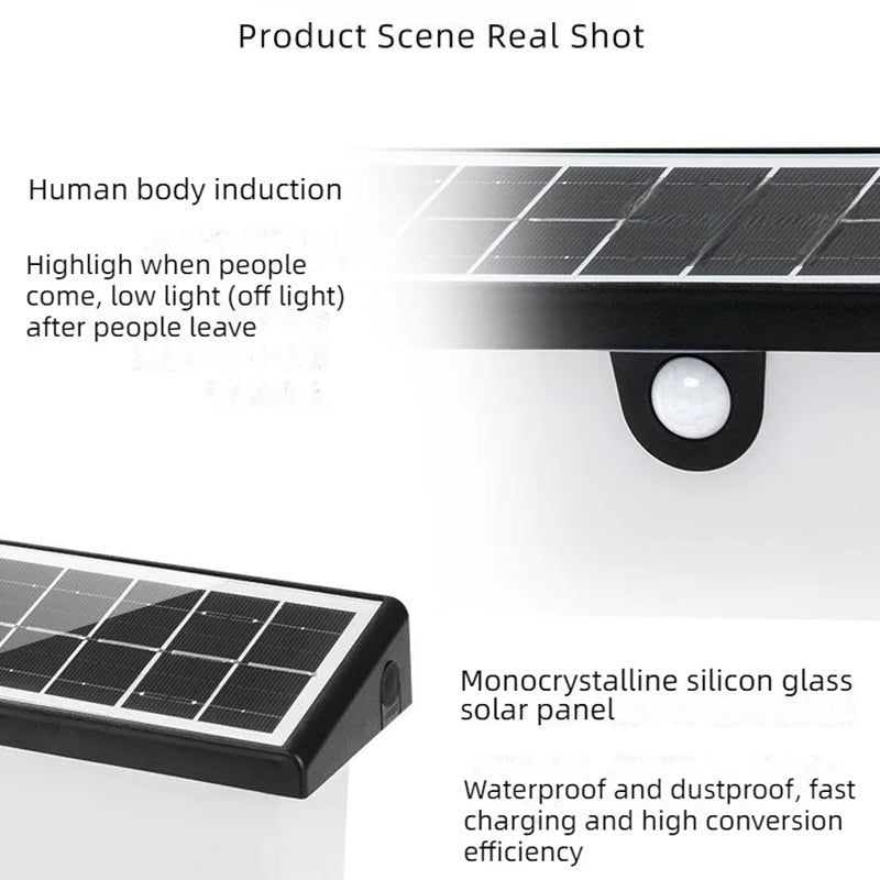 YH0617-PIR Outdoor Solar Power Light Sensing Wall Lamp PIR Induction Waterproof Garden Yard Light