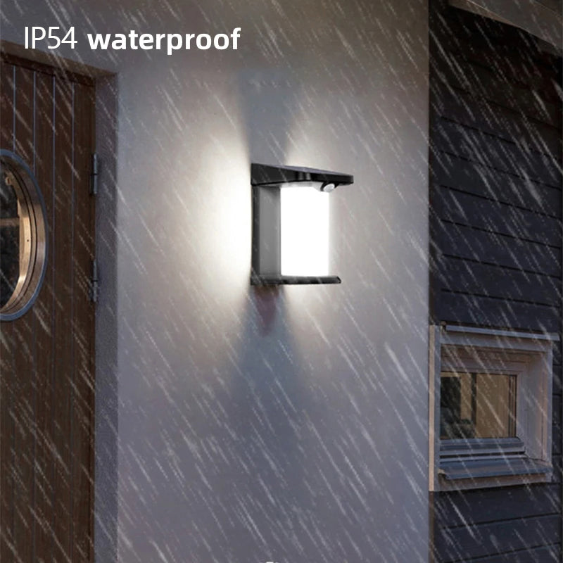 YH0619-PIR Outdoor Solar Motion Sensing Wall Lamp Waterproof Garden Yard Light