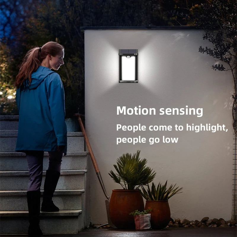 YH0619-PIR Outdoor Solar Motion Sensing Wall Lamp Waterproof Garden Yard Light
