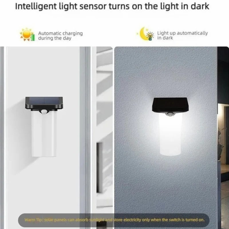 YH0620-PIR Solar Human Body Sensing Wall Lamp Waterproof Outdoor Garden Yard Light