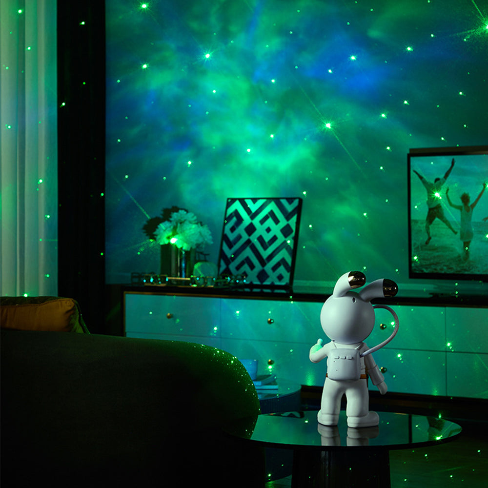 YPH-0125 Bedroom Atmosphere Light Space Rabbit Astronaut Projector Lamp, Battery Powered