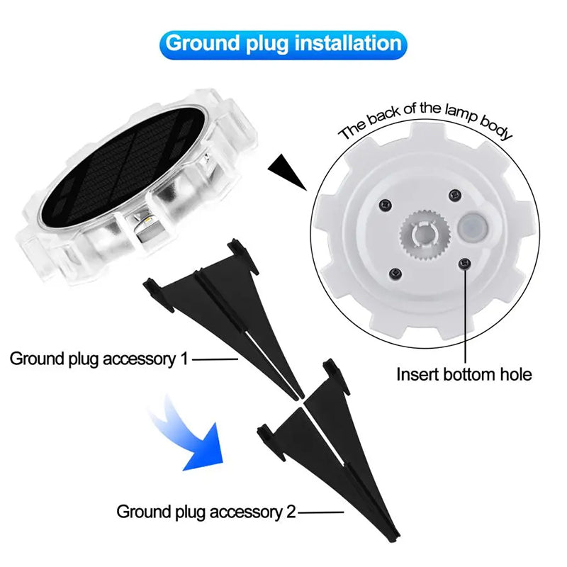 DSL188 4Pcs 4 Modes Motion Sensor Ground Light RGB Light Garden Solar Lamp