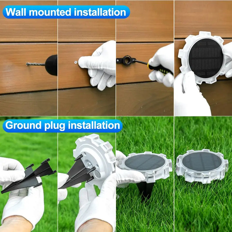 DSL188 4Pcs 4 Modes Motion Sensor Ground Light RGB Light Garden Solar Lamp