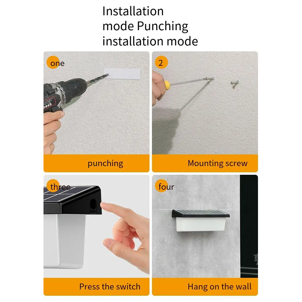 YH0617 Solar Powered Outdoor Waterproof Fence Light Wall Lamp for Garden Yard