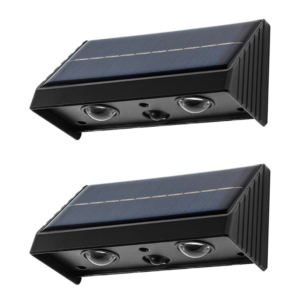YH0615 2PCS Solar Powered Outdoor Yard Waterproof Garden Light Wall Lamp