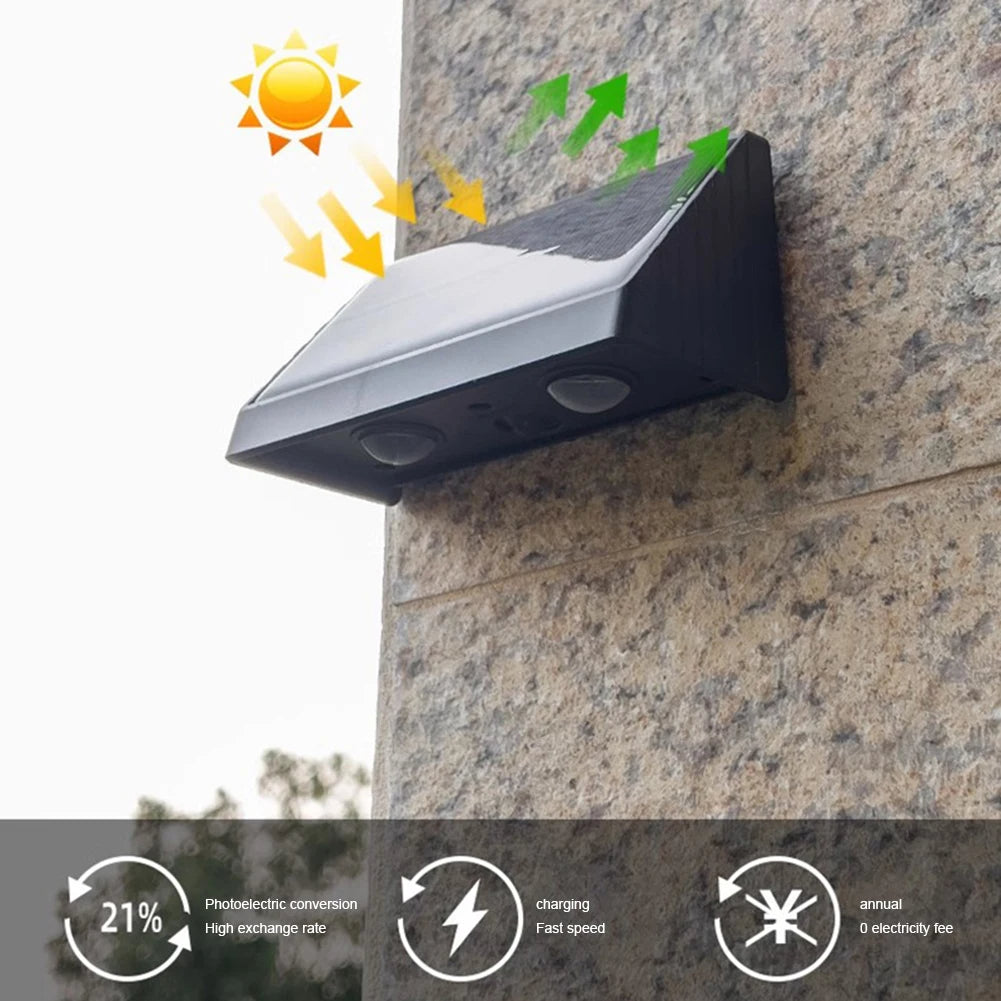 YH0615 2PCS Solar Powered Outdoor Yard Waterproof Garden Light Wall Lamp