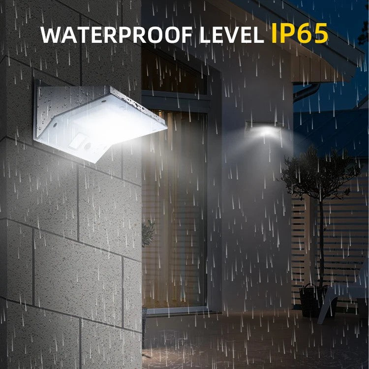 YH0609-PIR Solar-Powered Motion Sensor LED Wall Light Stainless Steel Patio Outdoor Perimeter Courtyard Lamp