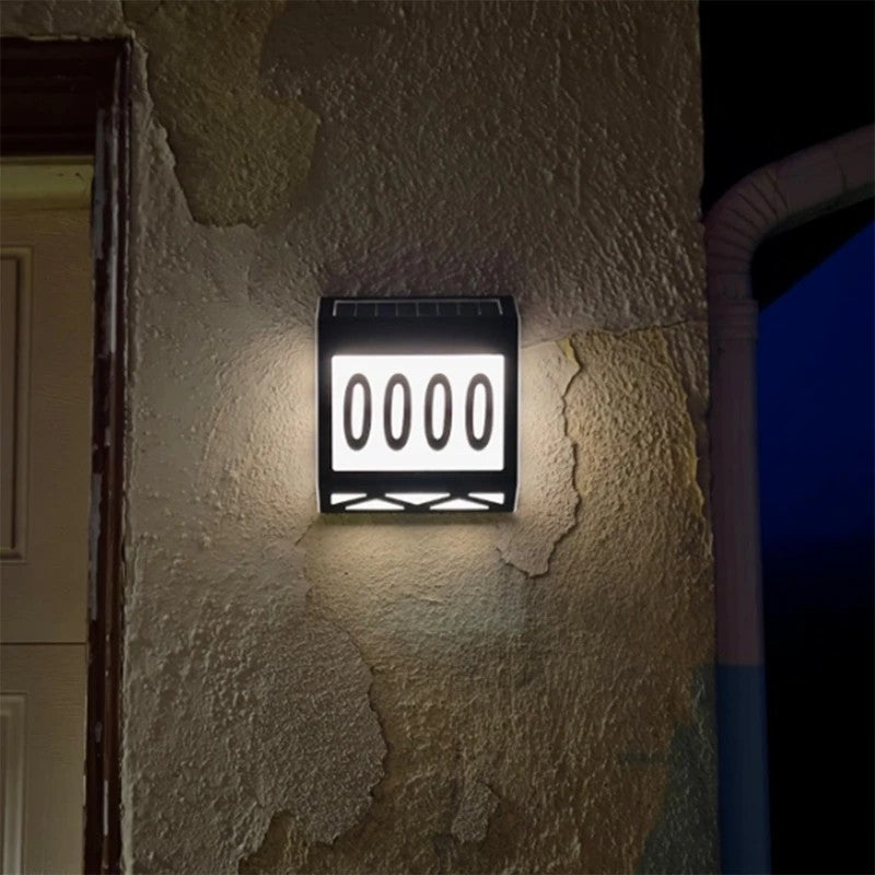YH1101 Solar House Numbers Light Waterproof Outdoor White Light Address Sign Plaque Lamp