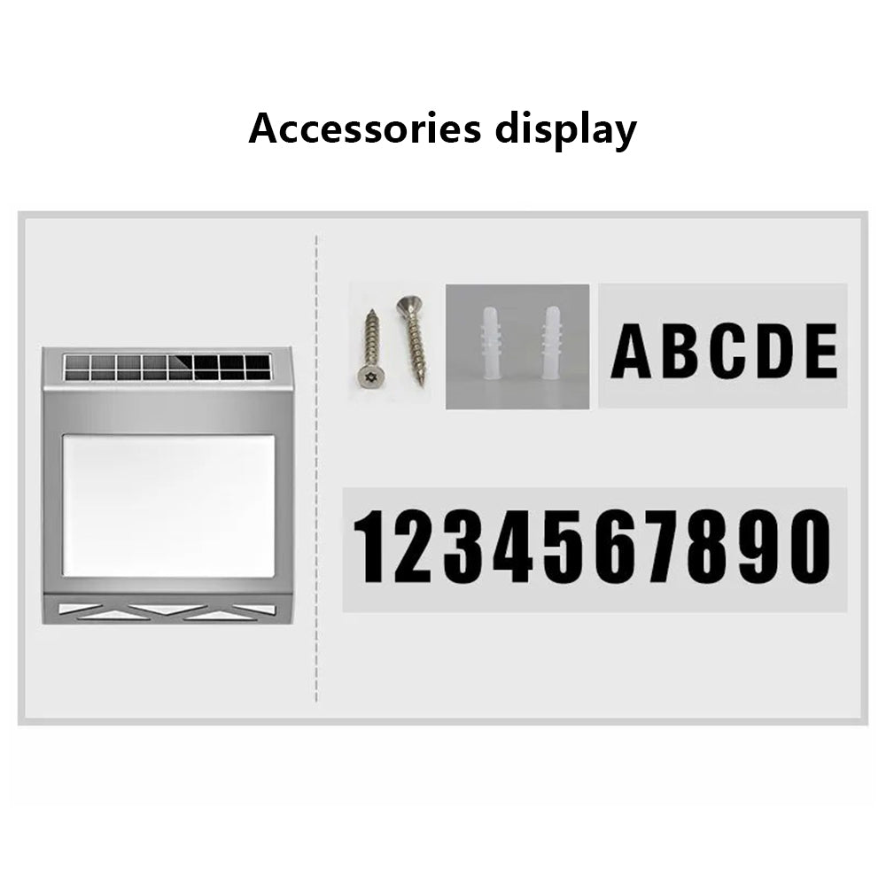 YH1101 Solar House Numbers Light Waterproof Outdoor White Light Address Sign Plaque Lamp