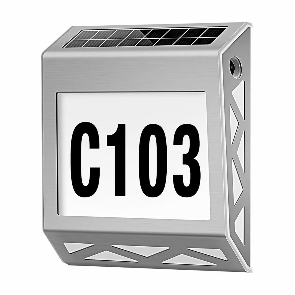 YH1101 Solar House Numbers Light Waterproof Outdoor White Light Address Sign Plaque Lamp