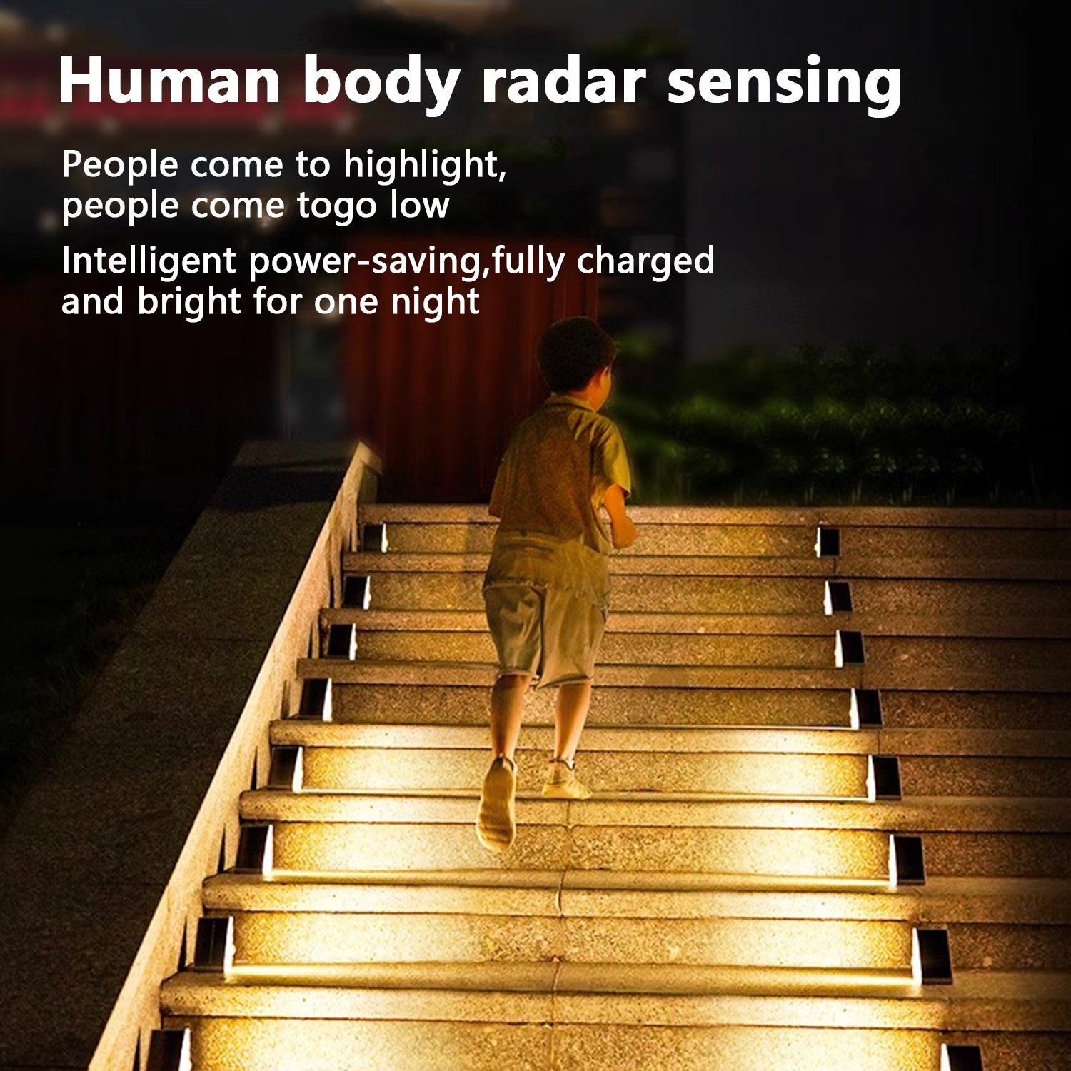 2Pcs Solar Step Light Waterproof Outdoor Stair Light Garden Outdoor Decor Induction Highlight Model