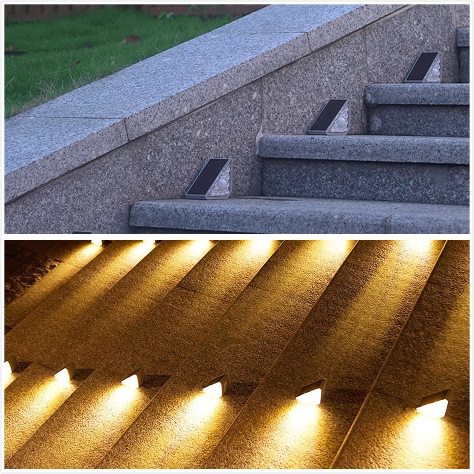 2Pcs Solar Step Light Waterproof Outdoor Stair Light Garden Outdoor Decor Induction Highlight Model
