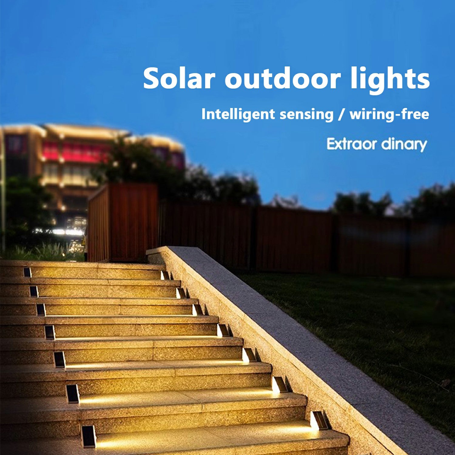 2Pcs Solar Step Lights Outdoor Lights Decor for Stair Waterproof Stair Lights Long-lasting Brightness Model