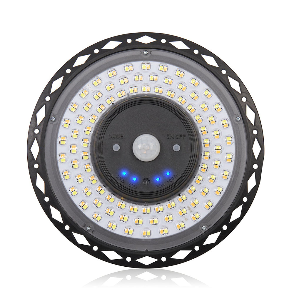 Solar Pendant Light with Remote Control 1200LM 180LED Wall Light for Balcony Garage Garden White Light+Warm Light