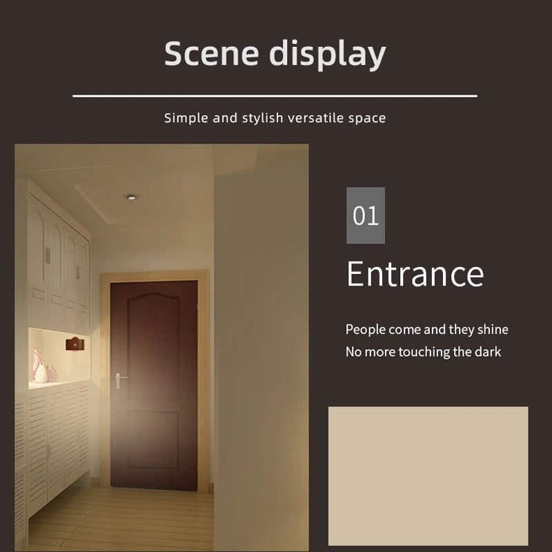 0604 Smart Mini Radar Sensor Bedside Night Light Portable Magnetic Square Desktop Table Lamp