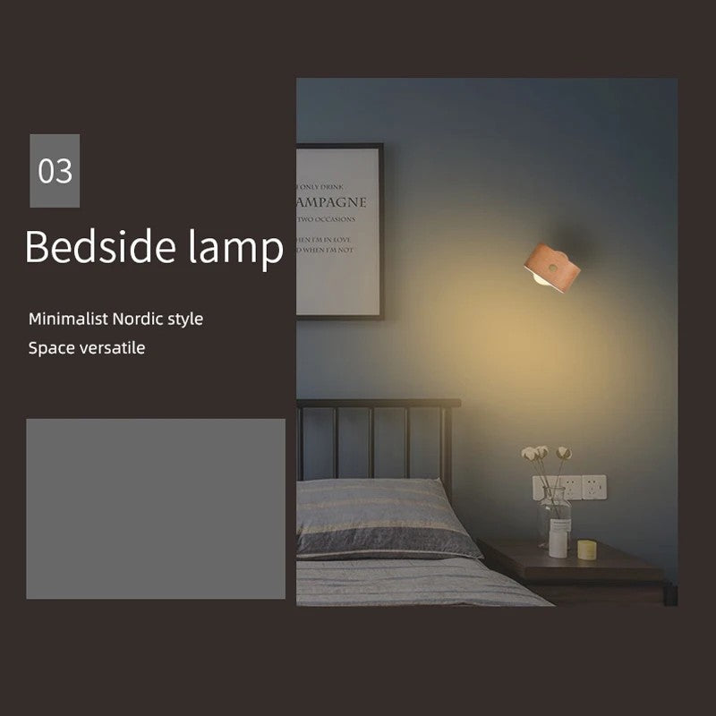 0604 Smart Mini Radar Sensor Bedside Night Light Portable Magnetic Square Desktop Table Lamp