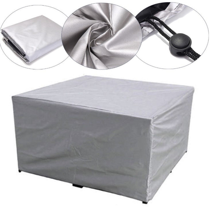 308x138x89CM Garden Patio Table Cover Dustproof Oxford Cloth Chair Protector - Silver