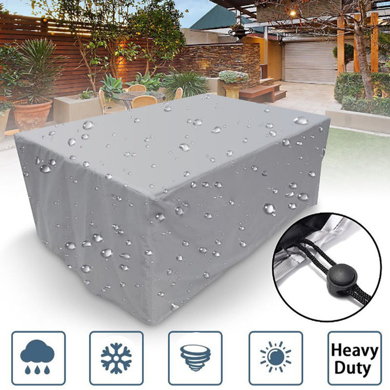 123x61x72CM Patio Bistro Table Cover Waterproof Oxford Cloth Chair Protector - Silver