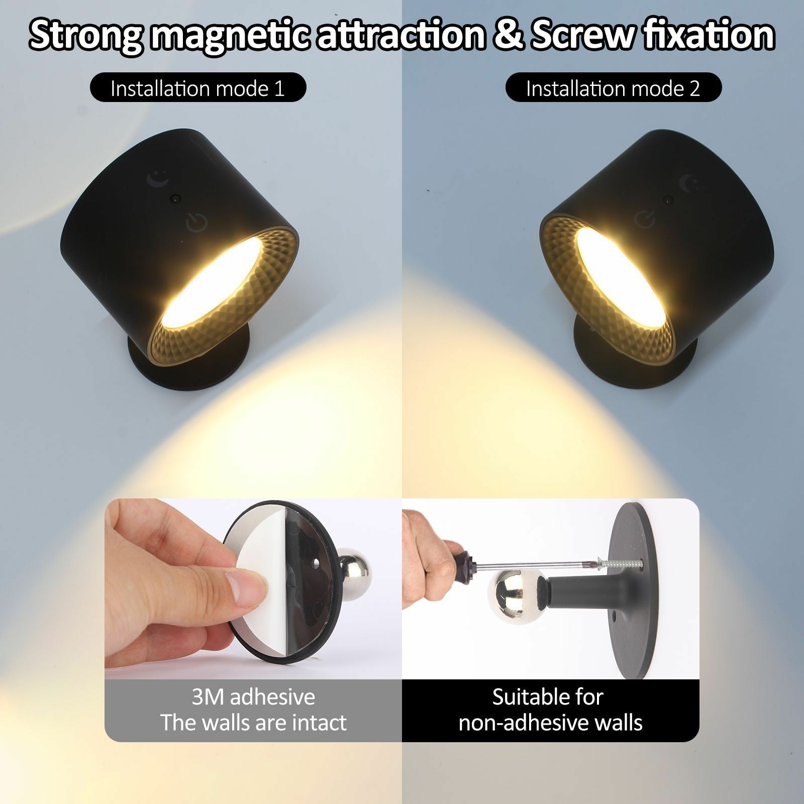 BD01 Multifunctional Dimmable Magnetic LED Wall Lamp with Remote Control