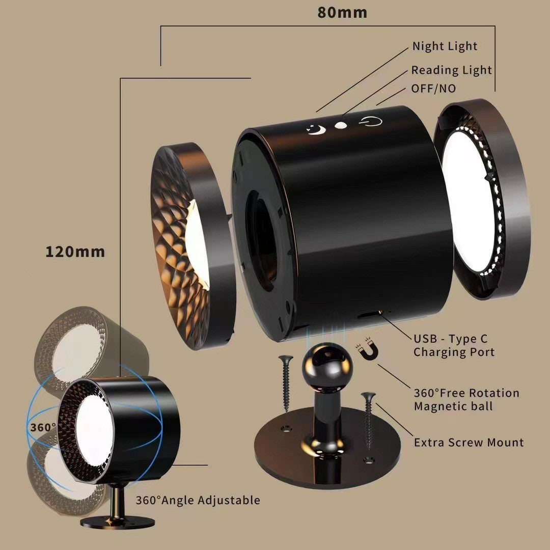 BD01 Multifunctional Dimmable Magnetic LED Wall Lamp with Remote Control