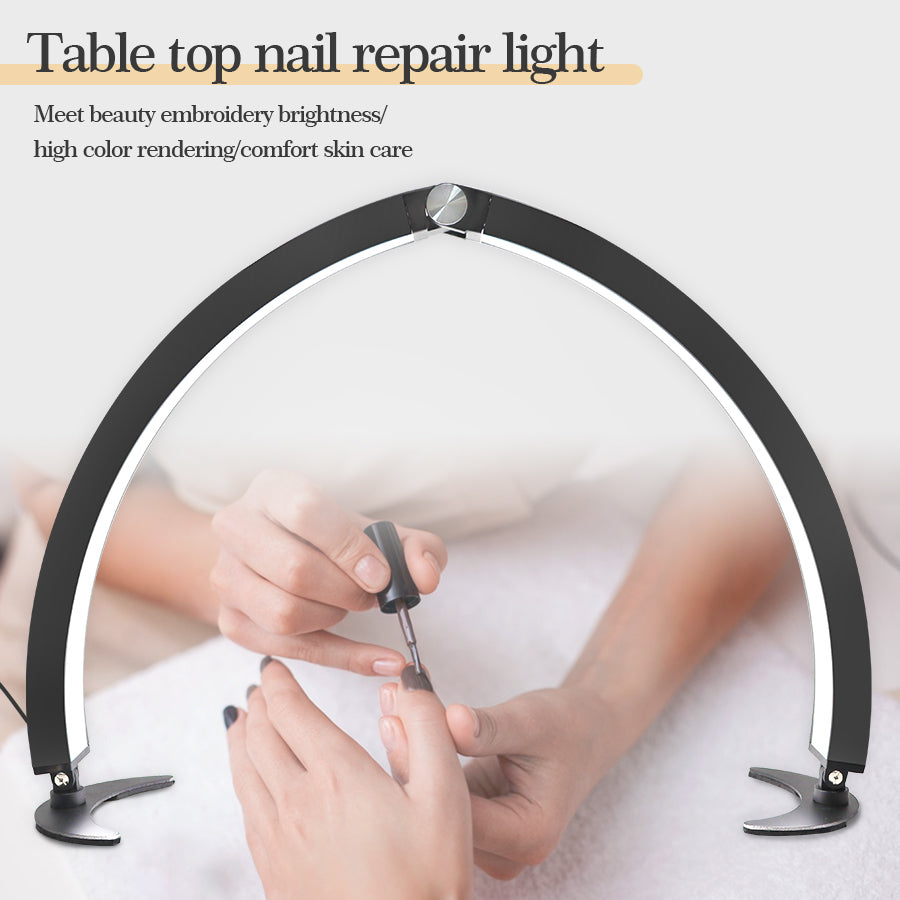 HD-M10X Half-Moon Foldable Nail Desk Lamp 40W 3200-6500K Adjustable LED Light