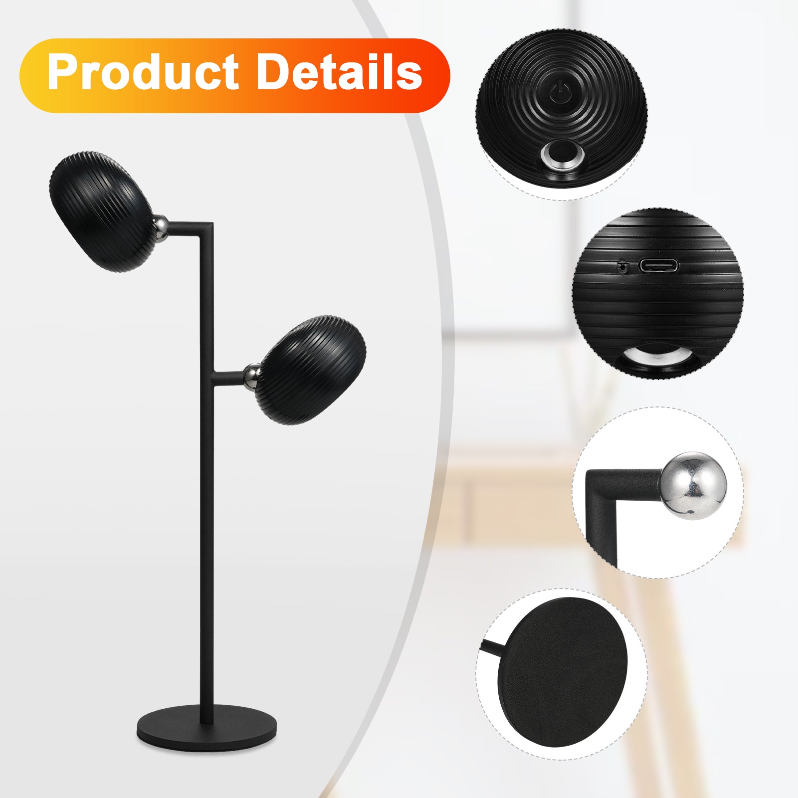ML-CX004 2PCS Table Lamp Magnetic Wall Lights Rotation Hanging Lamps (CE RoHS FCC)