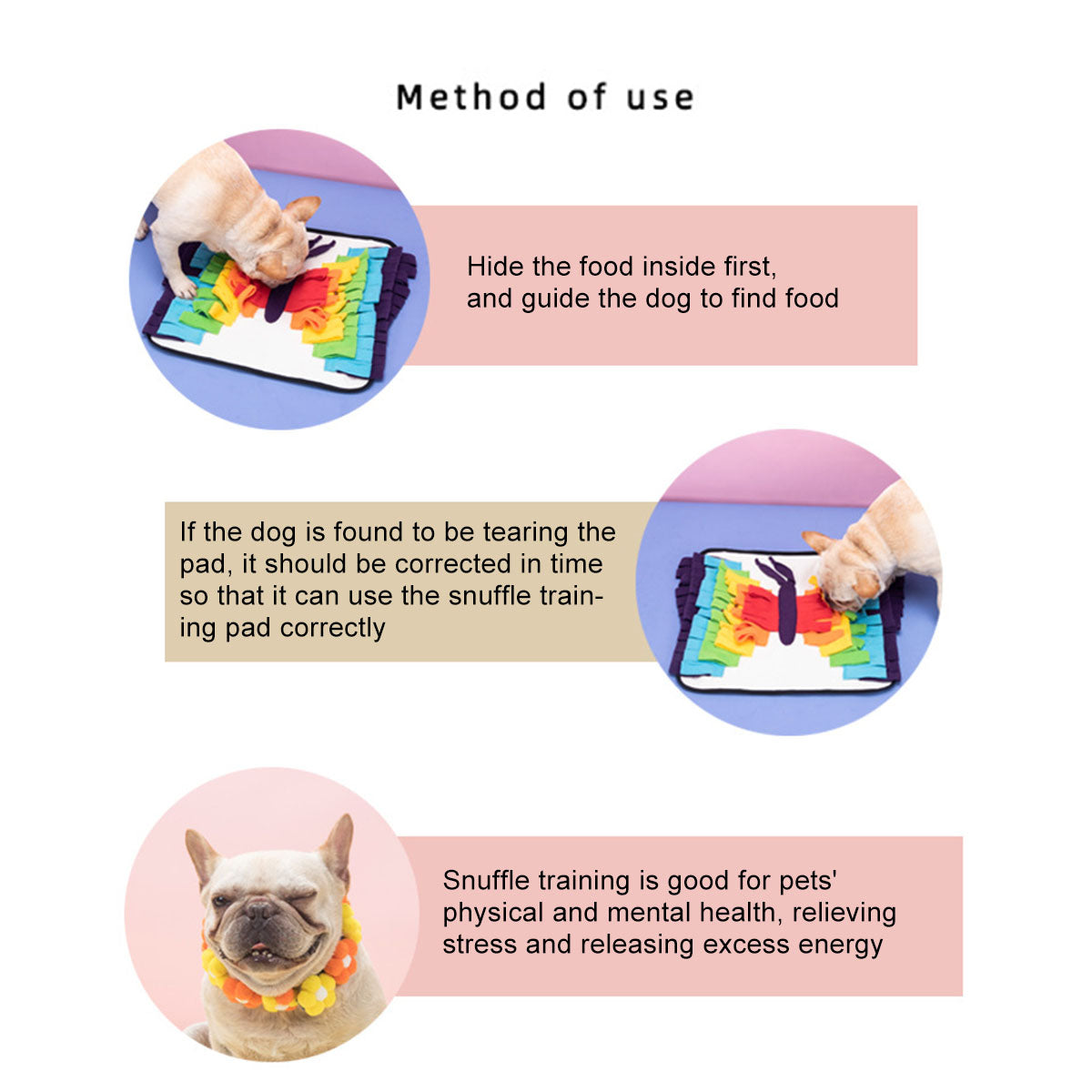 45*40cm Dog Treat Dispenser Stress Relief Snuffle Mats for Cats Dogs