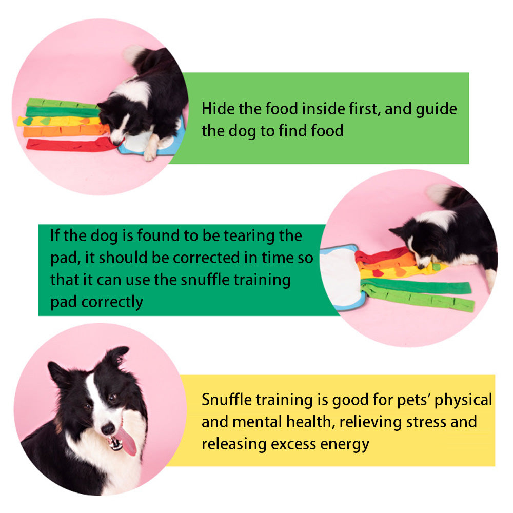 45x35cm Rainbow Shaped Interactive Puzzle Feeding Mat Snuffle Mat with 80*35cm Tails for Cats Dogs