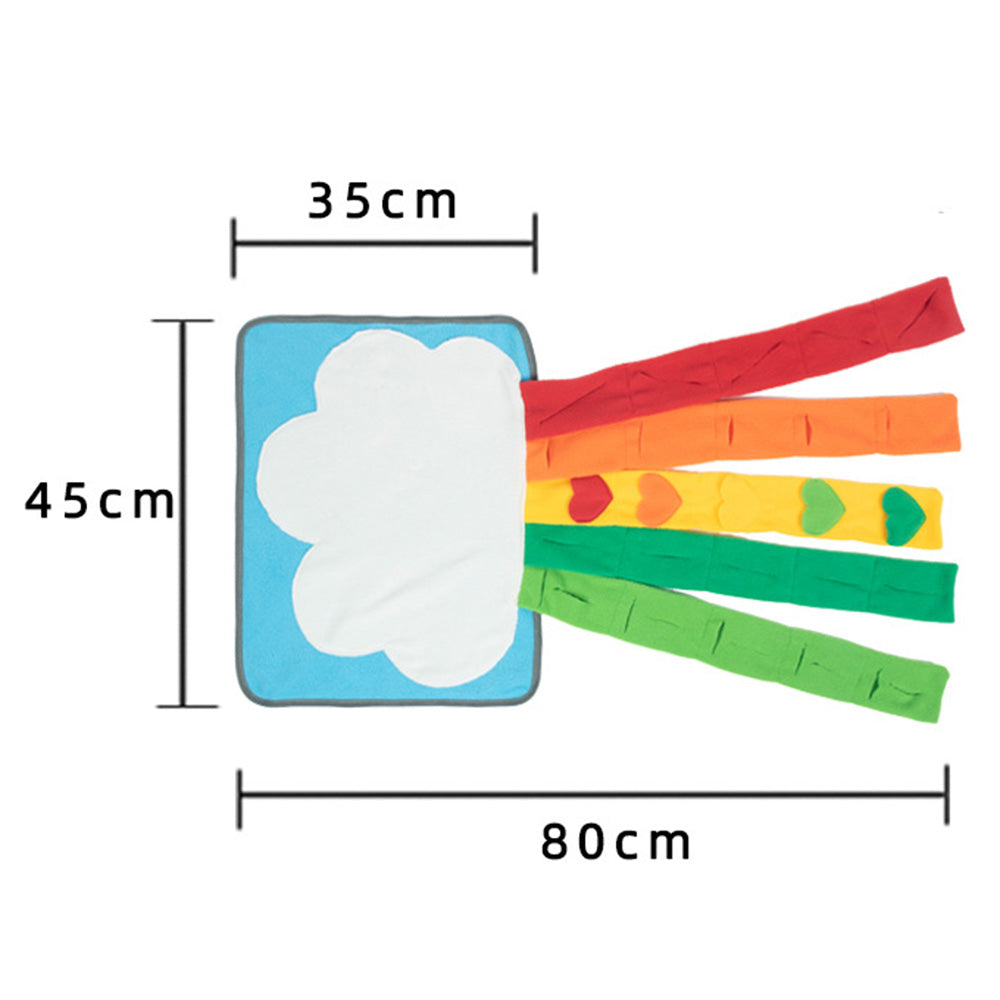 45x35cm Rainbow Shaped Interactive Puzzle Feeding Mat Snuffle Mat with 80*35cm Tails for Cats Dogs