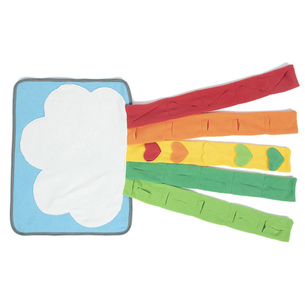 45x35cm Rainbow Shaped Interactive Puzzle Feeding Mat Snuffle Mat with 80*35cm Tails for Cats Dogs