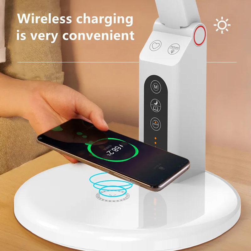TB-20SPLI LED Eye Care Desk Lamp Battery Operated Night Light with Wireless Charging