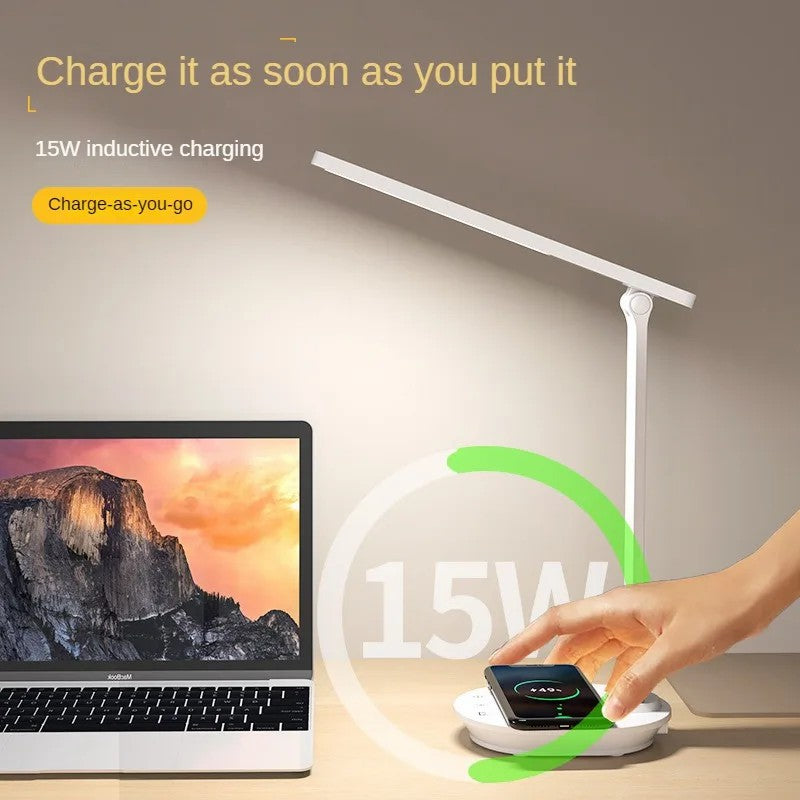 TB-88SWK Dimmable Touch LED Desk Lamp with Wireless Phone Charger USB Powered Study Light