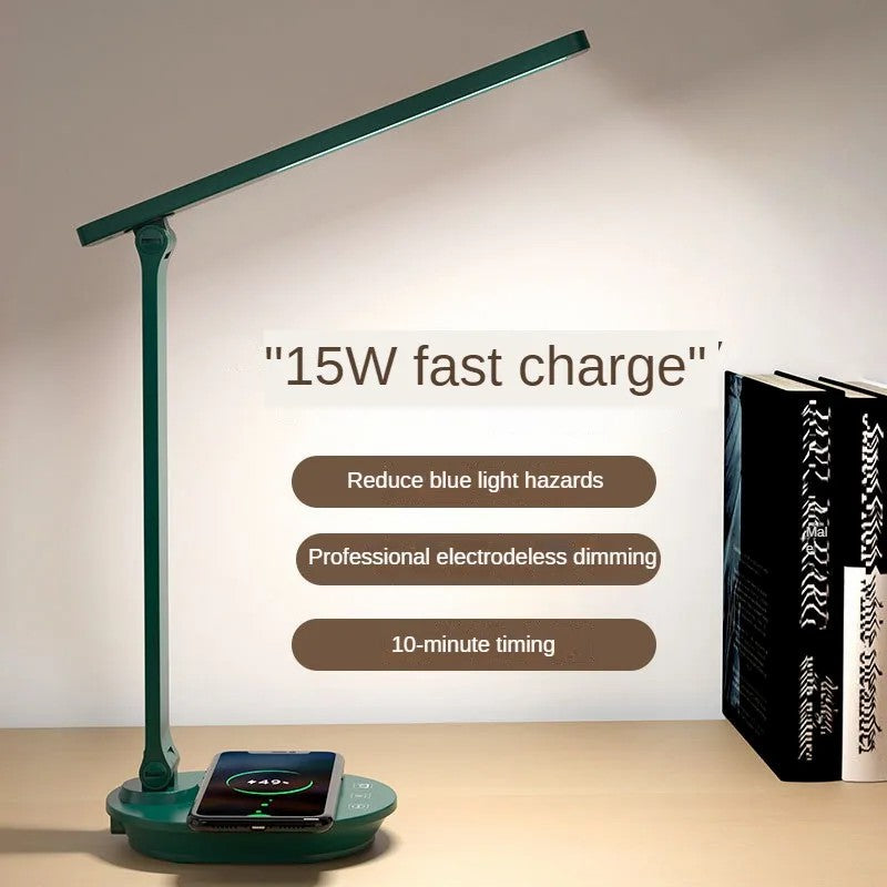 TB-88SWK Dimmable Touch LED Desk Lamp with Wireless Phone Charger USB Powered Study Light