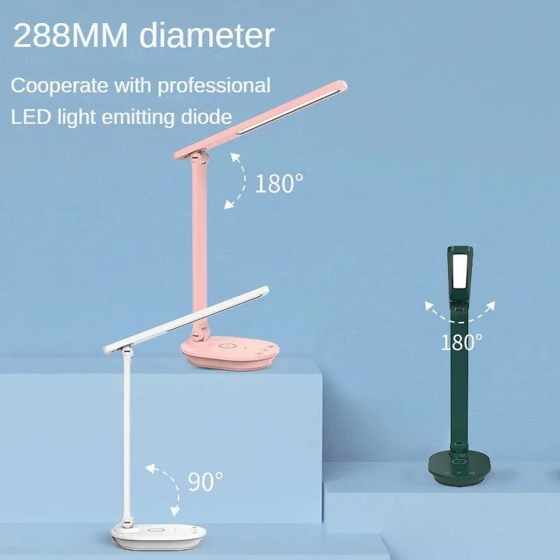 TB-88SWK Dimmable Touch LED Desk Lamp with Wireless Phone Charger USB Powered Study Light