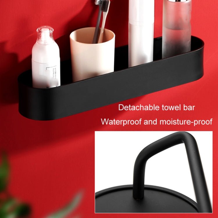 5303 40cm Bathroom Storage Shelf Space Aluminum Toilet Storage Rack with Towel Rod
