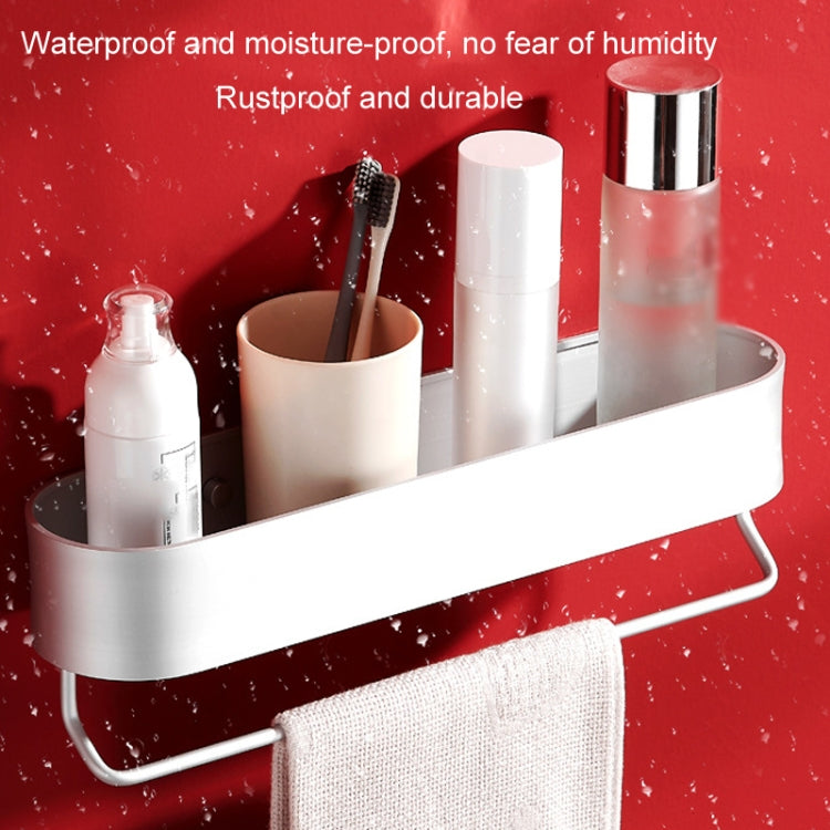 5303 30cm Bathroom Toilet Space Aluminum Storage Rack with Towel Hanging Rod