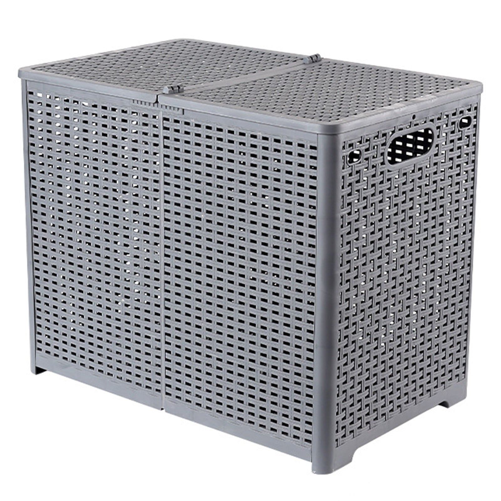Size XL Partition Compartment Laundry Basket Foldable PP Clothes Hamper Box with Lid
